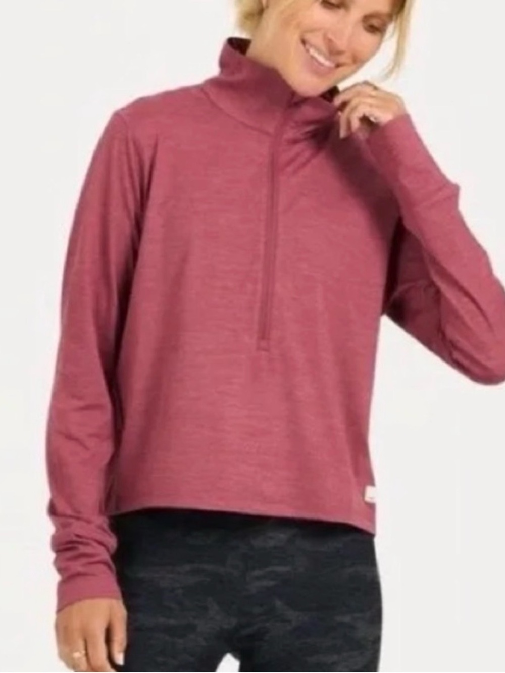 Vuori Crescent Half-zip Pullover Pink S
